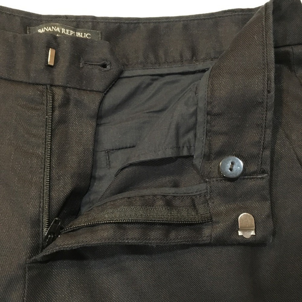 Banana Republic Avery Dress Pants Womens 4 Black Classic Capsule Office Linen - Picture 9 of 10